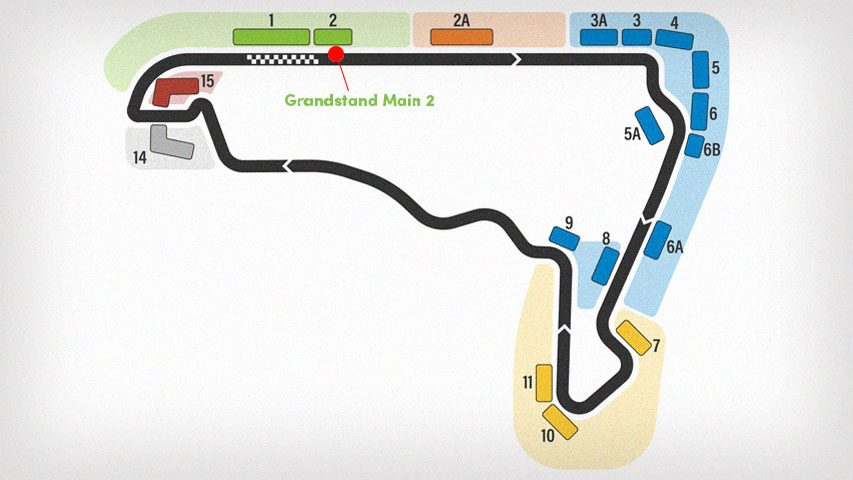 Mapa Grandstand Main 2 